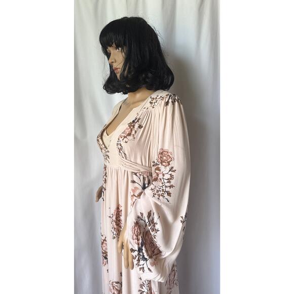 Free People Wild Laurel boho belted Maxi Dress bell sleeves small - Picture 10 of 16